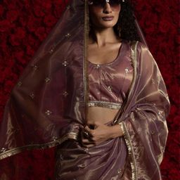 Anouk Floral Embellished Zari Organza Designer Saree-image-81