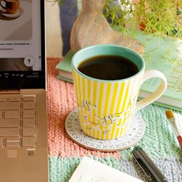 The Wishing Chair Yellow & Blue Printed Ceramic Glossy Mugs Set of Cups and Mugs-2