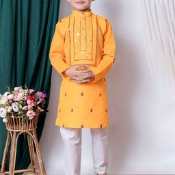 NFC CREATION Boys Embroidered Regular Kurta with Pyjamas image 1