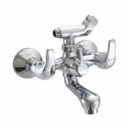 PLUMBER Wall Mounted Chrome Finish Telephonic Wall Mixer with Crutch Only, KNA-5100-45