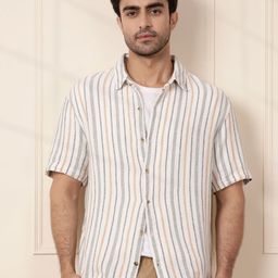 WROGN Men Comfort Opaque Striped Casual Shirt-image-89