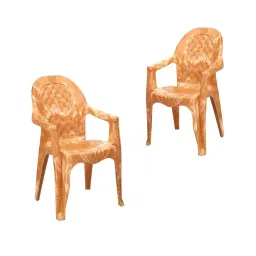 Maharaja Dolphin Arm Rest Plastic Chair PRW for Home, Office (Set of 2)-picture-31