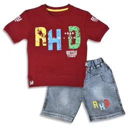 WORTON FASHION Boys Graphic Printed Pure Cotton T-shirt with Shorts-picture-50