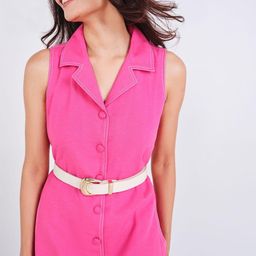 AND Women Lapel Collar A-Line Dress With Belted-image-23