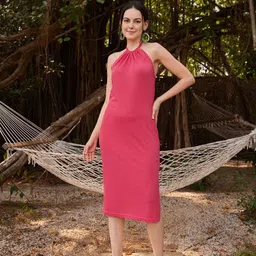 PURVAJA Women Halter Neck Bodycon Dress-image-37