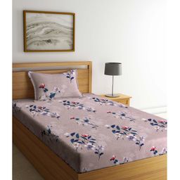 Arrabi Single Bed Cotton Bedsheet and Pillow Cover  Brown-image-42
