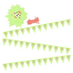 AMFIN Happy Birthday Face Printed Flag Party Bunting Flags Banner for Kids Room Play School Decoration Birthday Party Green - Length 250 cm-image-56