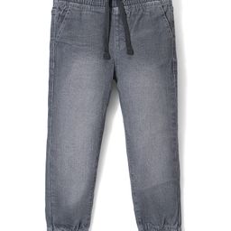 Pine Kids Cotton Rich Stretchable full length denim Joggers - Grey-image-94