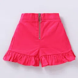 Kookie Kids Knit Mid Thigh Length Solid Shorts - Pink-picture-9