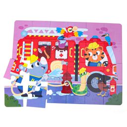 Play Panda Jumbo Floor Puzzle - Fire Truck with Big & Thick 15 Pieces - Red-27