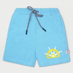 Nino Togs Cotton Boat Wheel Printed Shorts - Sky Blue-image-90