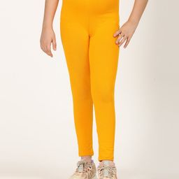 Zion Cotton Lycra Knit Solid Leggings - Yellow-image-32