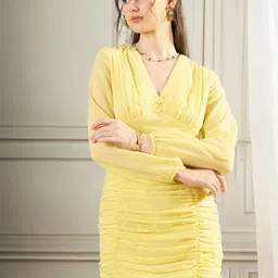 STYLECAST X KASSUALLY Women Puff Sleeves Sheath Mini Dress-image-88
