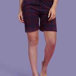 Kryptic Women Checked Lounge Shorts-image-56