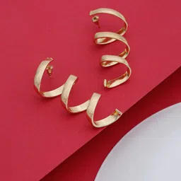 Stoln Gold-Plated Contemporary Drop Earrings-26