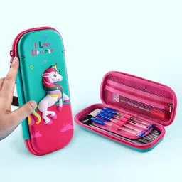 Kuber Industries Pack Of 2 Unicorn Printed Waterproof 3D Pencil Boxes For Kids & Adults-65