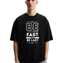Fashnobic Men Typography Printed Round Neck Cotton Oversized T-shirt-image-45