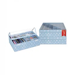 Aura Blue Set of 3 Reusable Drawer Organiser Organisers-7