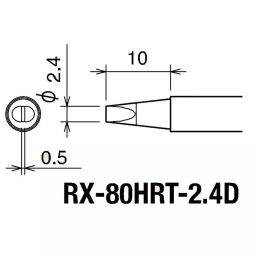 Goot Soldering Tip 10 mm and 2.4 mm Diameter, RX-80HRT2.4D image 2