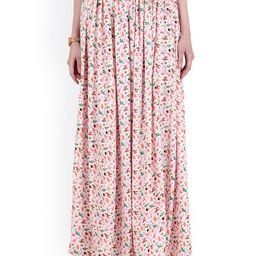 SCORPIUS Pink Flared Maxi Skirt-13