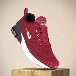 Campus Men Burgundy Mesh Running Shoes-picture-56