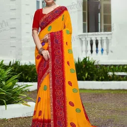 THE FASHION ATTIRE Bandhani Printed Georgette Saree-picture-26