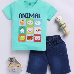 Toonyport Boys Printed Pure Cotton T-shirt with Shorts-image-62