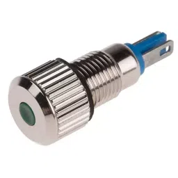 RS PRO Green Panel Mount Indicator 24 V, Mounting Hole Size 8 mm, Termination Type Lead Wires, IP Rating IP67, Model No 8200564-30