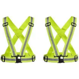 GENERIC High Visibility Protective Vest Gear Safety Jacket Green 34 cm Length (Pack of 2)-image-4