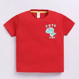 LITTLE NINJA Boys Graphic Printed Round Neck Cotton T-shirt-21