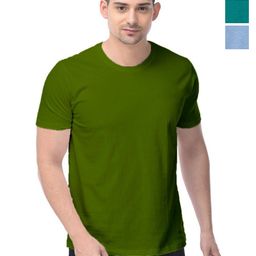 COLOR CAPITAL Pack Of 3 Unisex Solid Round Neck Cotton T-Shirts-image-99