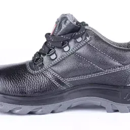 Hillson Soccer Steel Toe Safety Shoes Low Ankle PU Sole Black Full Grain Leather Size UK 7-image-47