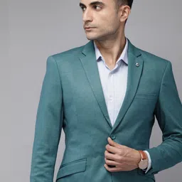 Park Avenue Active Fit Solid Single-Breasted Formal Blazers-image-14