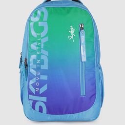 Skybags Unisex Blue & Green Brand Logo Printed Backpack-32