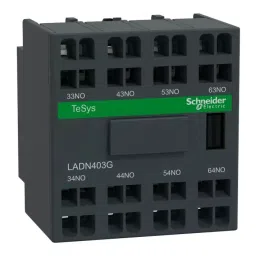 Schneider Electric LADN TeSys 4NO 10 A Front Mount Auxiliary Contact, LADN403G-21
