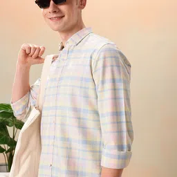 Mast & Harbour Men Standard Checked Pure Cotton Casual Shirt-picture-15