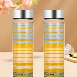 BOROSIL Artisan Series Glance Transparent 2 Pieces Glasses Printed Water Bottle 550 ml-10