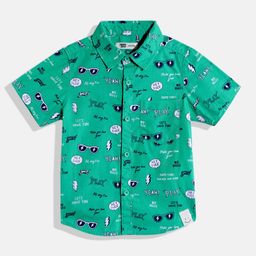 Happy Faces Boys Conversational Print Pure Cotton Casual Shirt-image-18