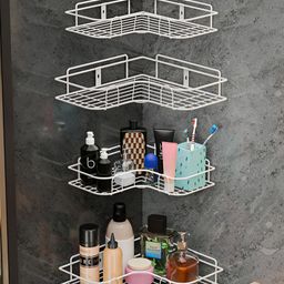 RUBOXA White 4 Pieces Bathroom Multi-Utility Organisers-11