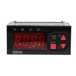 RS PRO Temperature Controller Panel Mount On/Off 77x35 mm 1 Input 24 V AC/DC, 1241046-14