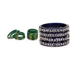 SOMIL Set Of 12 Glass Artificial Stones Bangles-picture-19