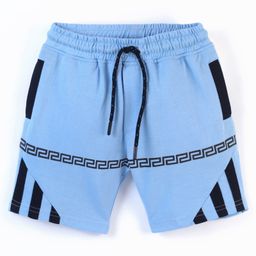 Earth Conscious Looper Knit Solid Two Pocket With Short - Sky Blue Black-image-25