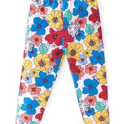 Babyhug Cotton Lycra Full Length Floral Printed Legging - Multicolour-image-83