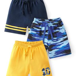 Babyhug Cotton Knit Shorts Camouflage Print Pack of 3- Multicolor-image-65