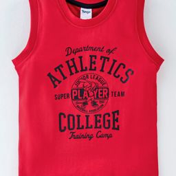 Tango Single Jersey Sleeveless T-Shirt Athletics Print - Red-image-79