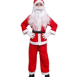 Itsmycostume Christmas Theme Santa Claus Dress Set - Red & White-image-23