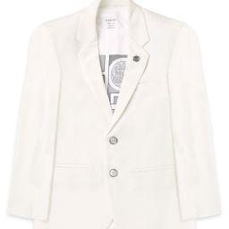 CAVIO Full Sleeves Solid Blazer With Text Printed Tee Set - White-image-56