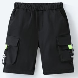 Mark & Mia Cotton Solid Shorts With Cargo Pockets - Black-image-15