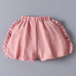 Mark & Mia Solid Color Shorts with Frill Detailing - Pink-image-15