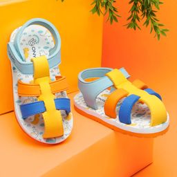 ONYC Dinosaurs Designed Velcro Closure Sandals - Multi Colour-image-98